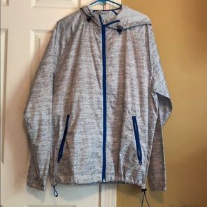 American Eagle windbreaker jacket size L grey/blue